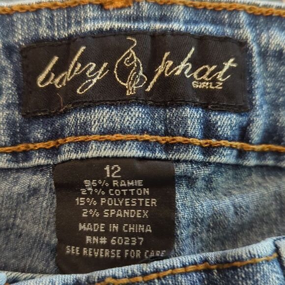 Baby‎ Phat girls vintage denim capris with gold sequins size 12 - Picture 2 of 7